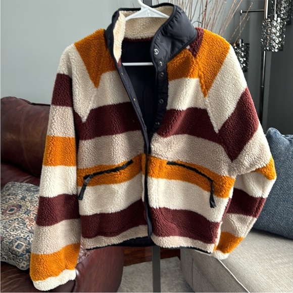 Free People Rocky Ridge Fleece Jacket with front snaps/zipper pockets small - Picture 6 of 10